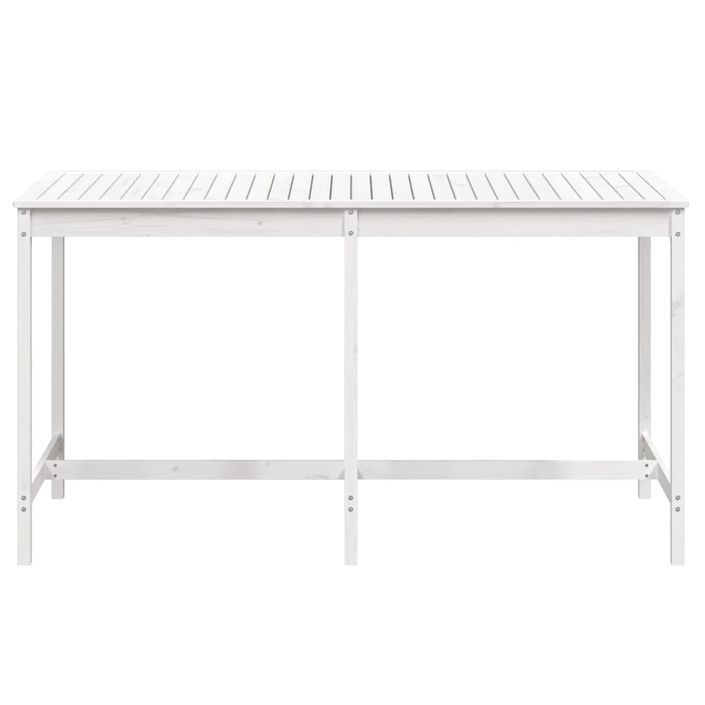 Table de jardin blanc 203,5x90x110 cm bois massif de pin - Photo n°4