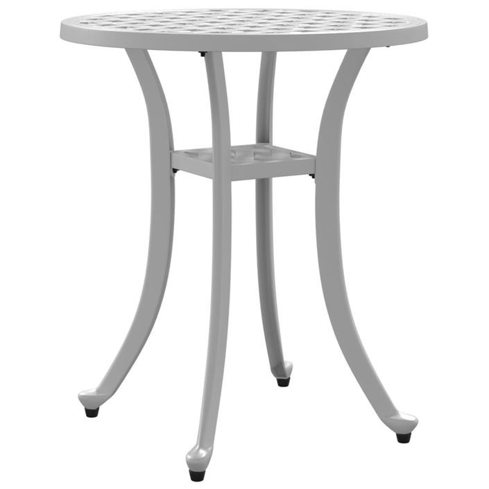 Table de jardin blanc Ø48x53 cm aluminium coulé - Photo n°1