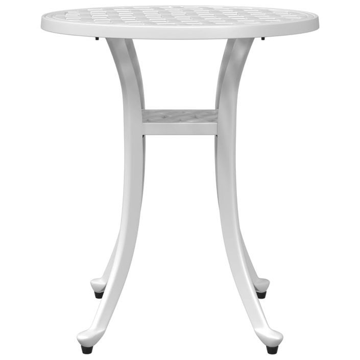 Table de jardin blanc Ø48x53 cm aluminium coulé - Photo n°5