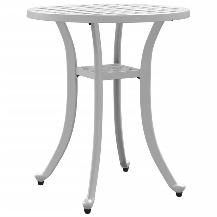 Table de jardin blanc Ø48x53 cm aluminium coulé - Photo n°7