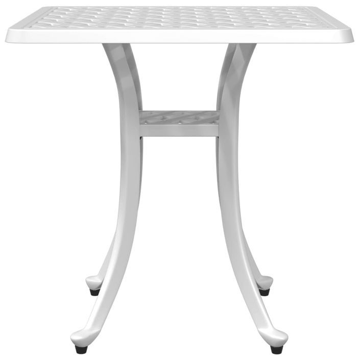 Table de jardin blanc 53x53x53 cm aluminium coulé - Photo n°5