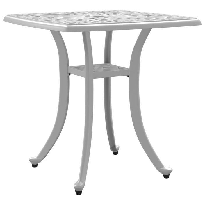 Table de jardin blanc 53x53x53 cm aluminium coulé - Photo n°1