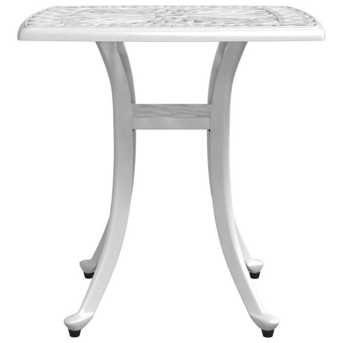 Table de jardin blanc 53x53x53 cm aluminium coulé - Photo n°5