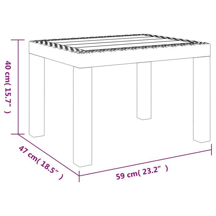 Table de jardin blanc 59x47x40 cm PP - Photo n°7