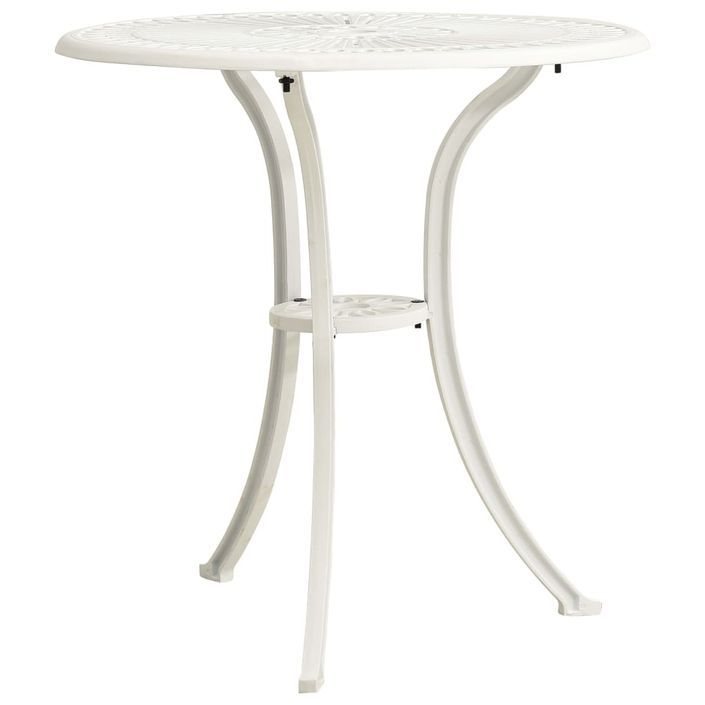 Table de jardin Blanc 62x62x65 cm Aluminium coulé - Photo n°2