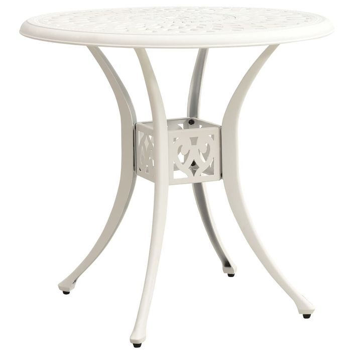 Table de jardin Blanc 78x78x72 cm Aluminium coulé - Photo n°1