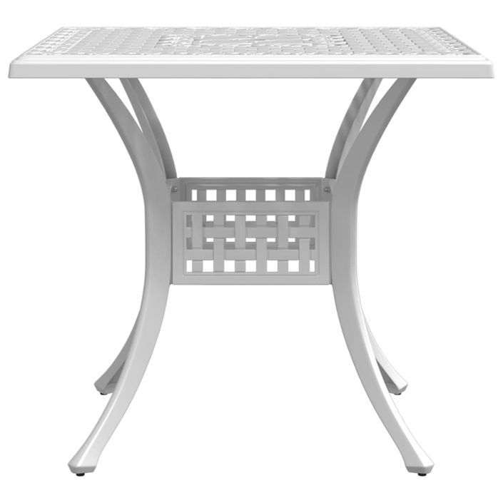 Table de jardin blanc 80x80x75 cm aluminium coulé - Photo n°6