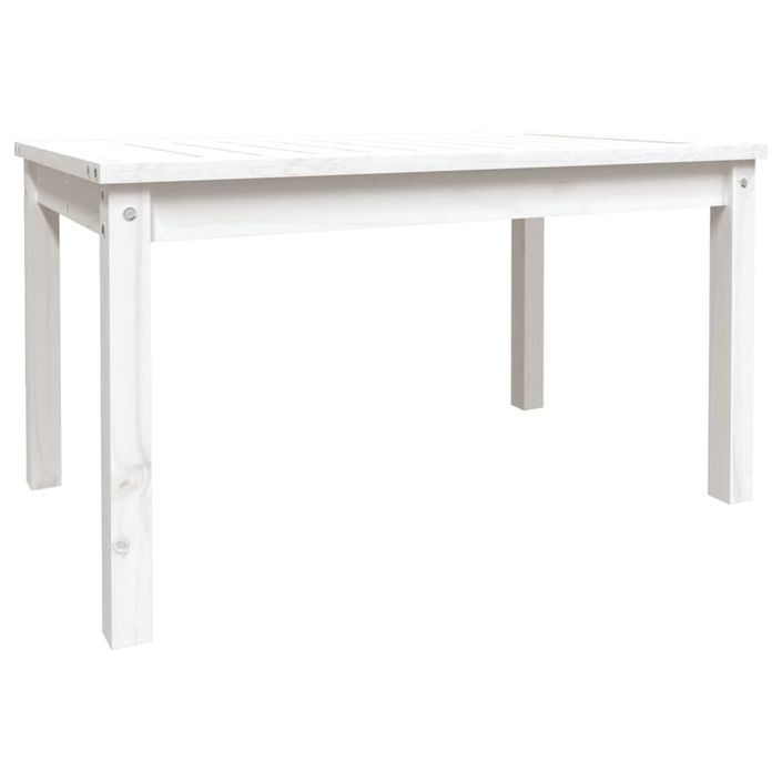 Table de jardin blanc 82,5x50,5x45 cm bois massif de pin - Photo n°1