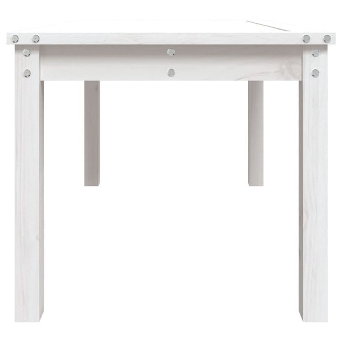 Table de jardin blanc 82,5x50,5x45 cm bois massif de pin - Photo n°6