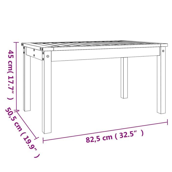 Table de jardin blanc 82,5x50,5x45 cm bois massif de pin - Photo n°8