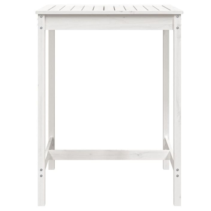 Table de jardin blanc 82,5x82,5x110 cm bois massif de pin - Photo n°4