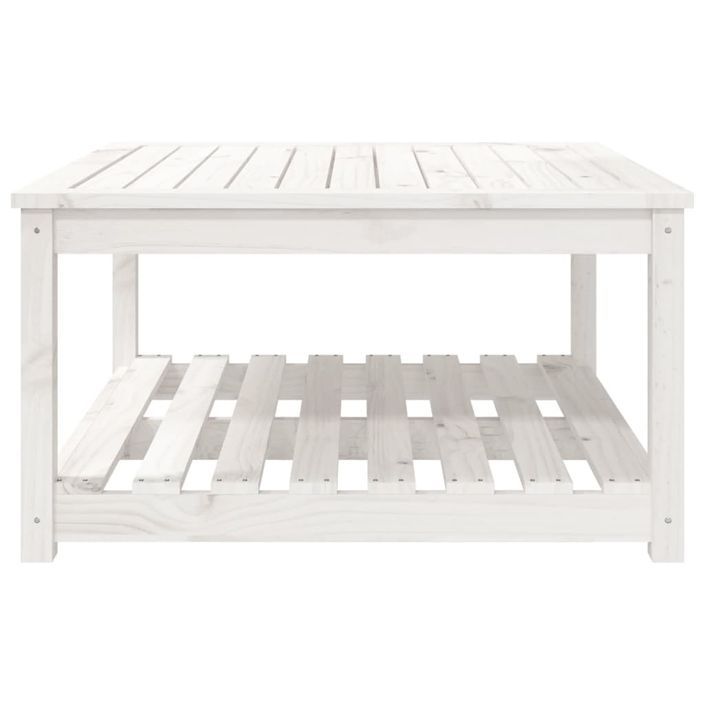 Table de jardin blanc 82,5x82,5x45 cm bois massif de pin - Photo n°5