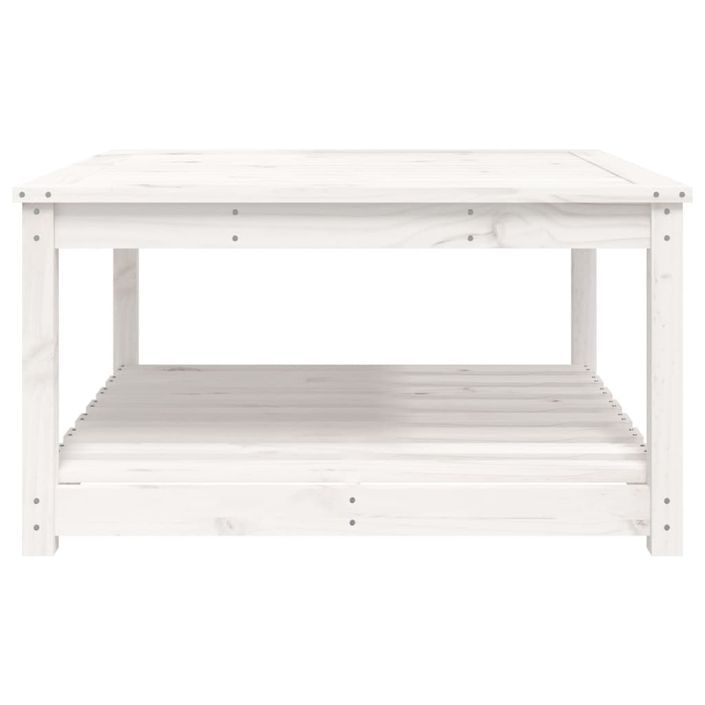 Table de jardin blanc 82,5x82,5x45 cm bois massif de pin - Photo n°6