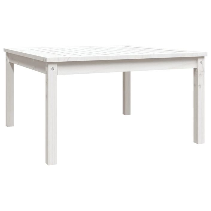 Table de jardin blanc 82,5x82,5x45 cm bois massif de pin - Photo n°1