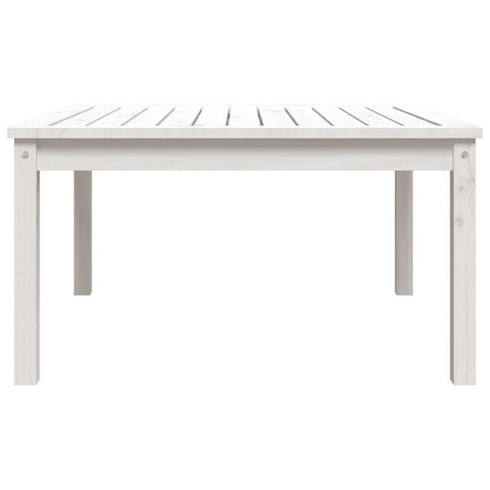 Table de jardin blanc 82,5x82,5x45 cm bois massif de pin - Photo n°5