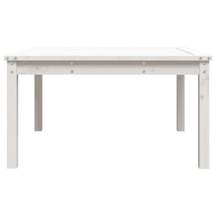 Table de jardin blanc 82,5x82,5x45 cm bois massif de pin - Photo n°6