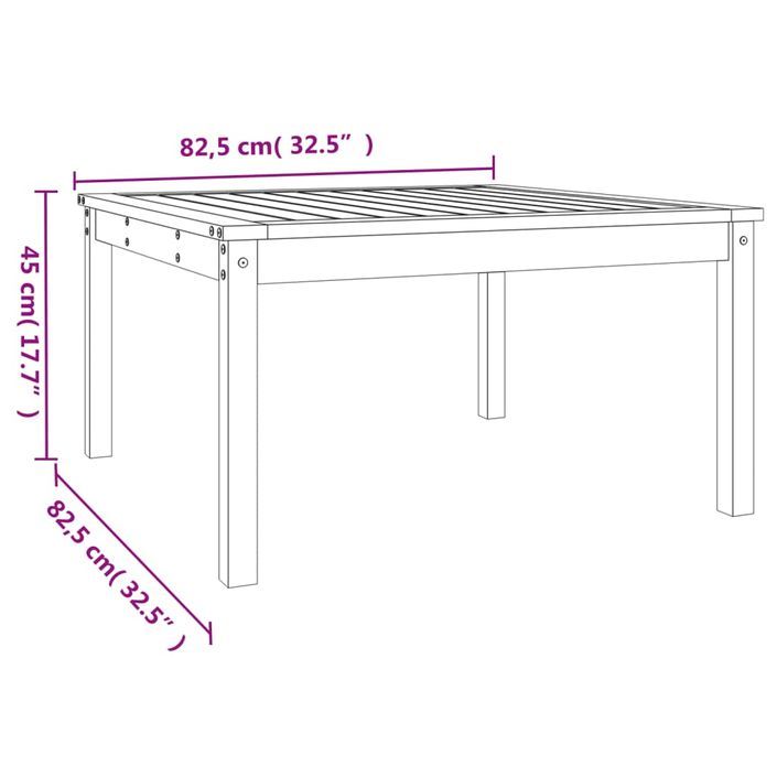 Table de jardin blanc 82,5x82,5x45 cm bois massif de pin - Photo n°8