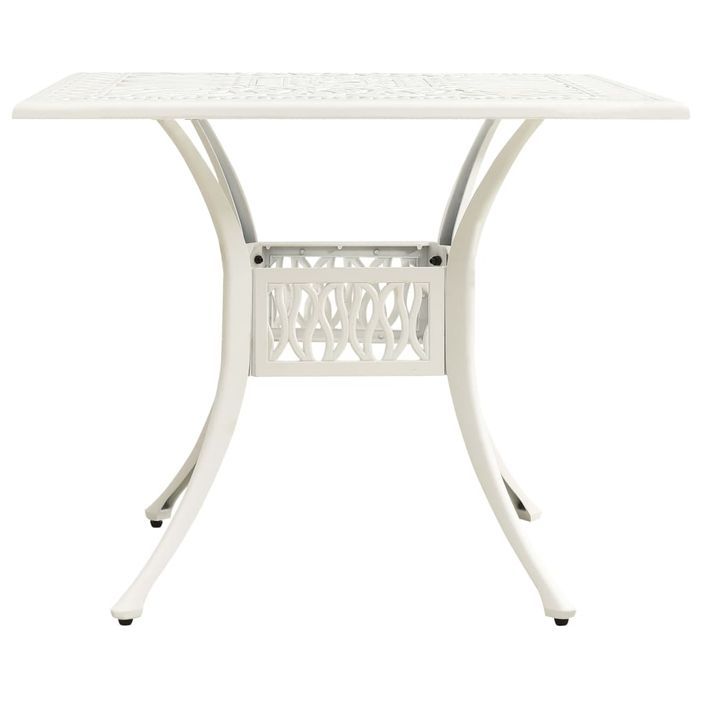 Table de jardin Blanc 90x90x73 cm Aluminium coulé - Photo n°2