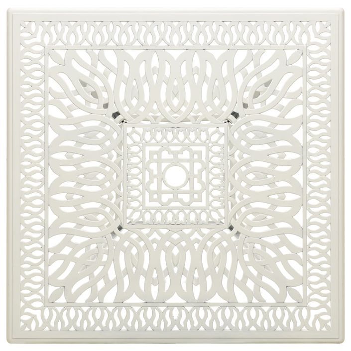 Table de jardin Blanc 90x90x73 cm Aluminium coulé - Photo n°3