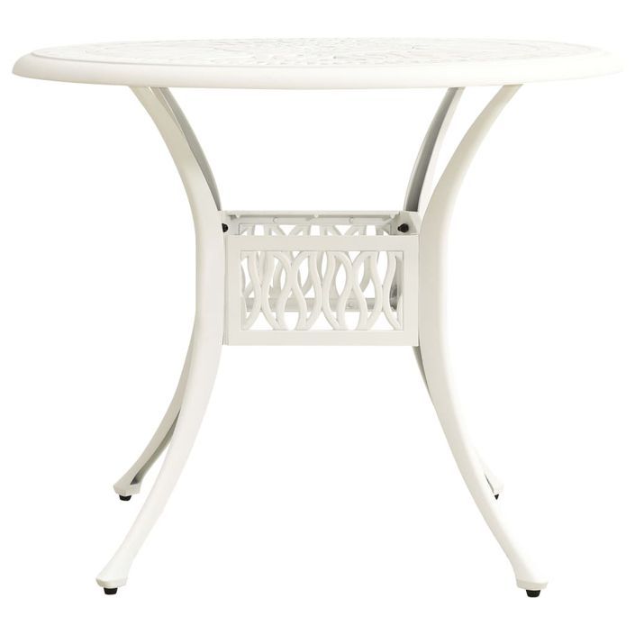 Table de jardin Blanc 90x90x74 cm Aluminium coulé - Photo n°2