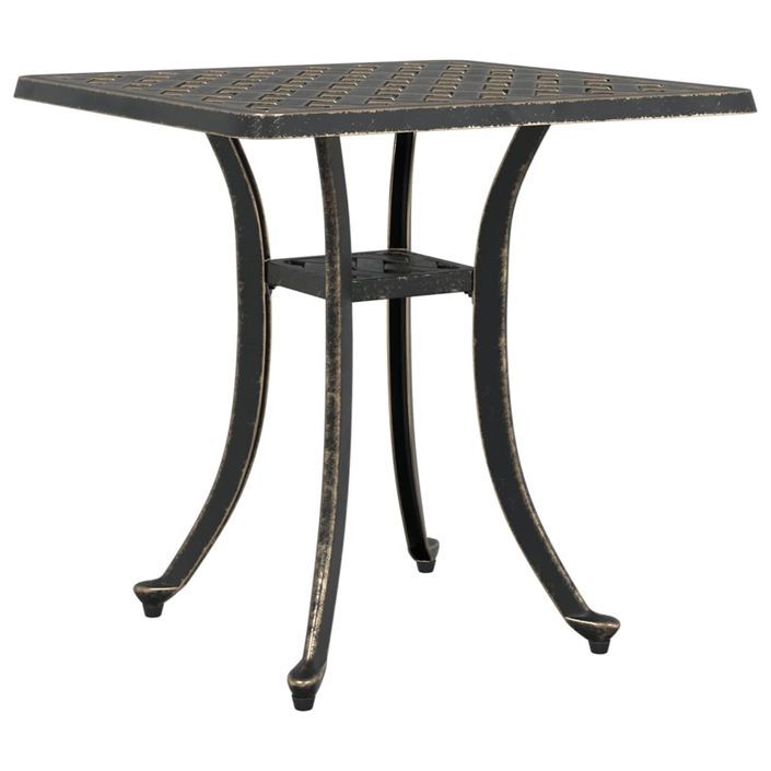 Table de jardin bronze 53x53x53 cm aluminium coulé - Photo n°7