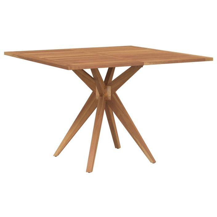 Table de jardin carrée 110x110x75 cm bois d'acacia solide - Photo n°5