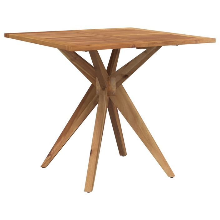 Table de jardin carrée 85x85x75 cm bois d'acacia solide - Photo n°2