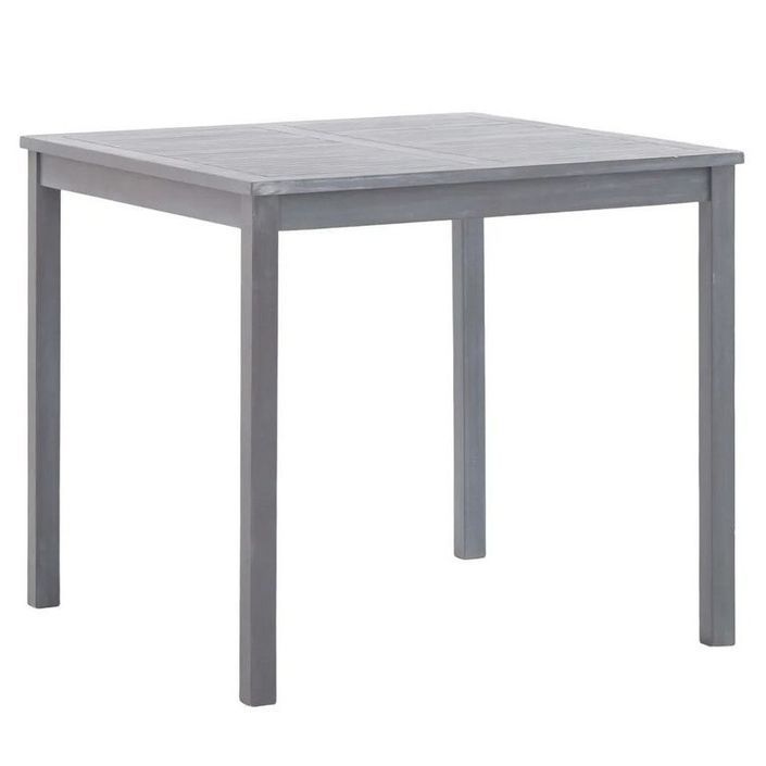 Table de jardin carrée pliable acacia massif gris Daiss 80 cm - Photo n°1