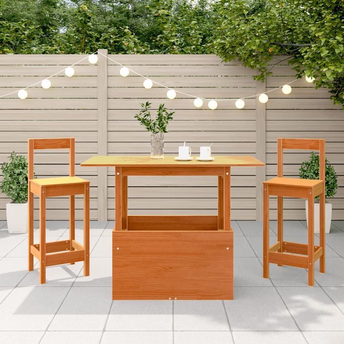 Table de jardin marron 100x50x75 cm bois massif de pin - Photo n°4