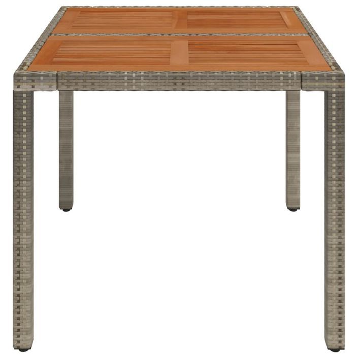 Table de jardin dessus en bois Gris 90x90x75 cm Résine tressée - Photo n°4