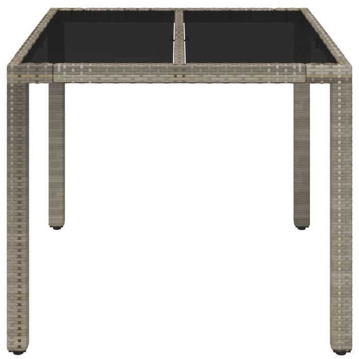 Table de jardin dessus en verre Gris 90x90x75 cm Résine tressée - Photo n°3