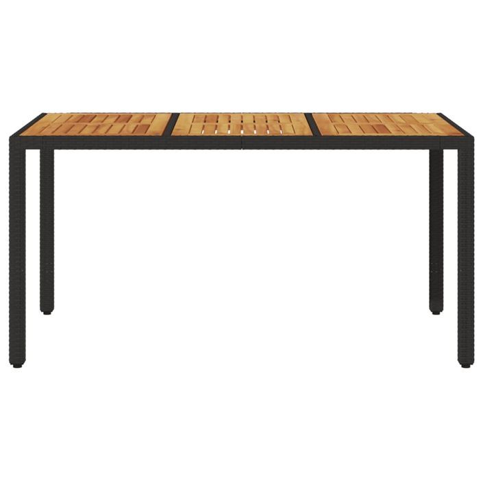 Table de jardin et dessus en bois d'acacia noir résine tressée - Photo n°4