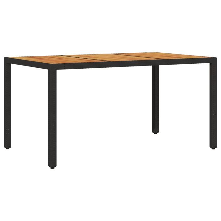 Table de jardin et dessus en bois d'acacia noir résine tressée - Photo n°6