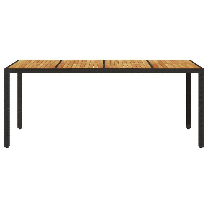 Table de jardin et dessus en bois d'acacia noir résine tressée - Photo n°4