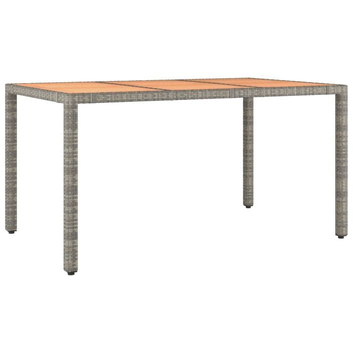 Table de jardin et dessus en bois Gris Résine tressée et acacia - Photo n°1