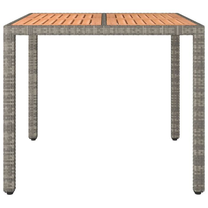 Table de jardin et dessus en bois Gris Résine tressée et acacia - Photo n°3