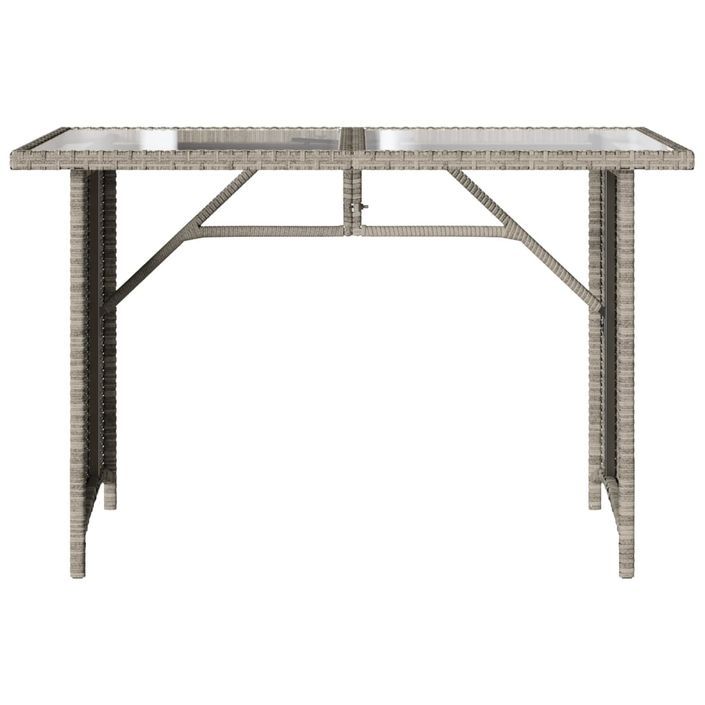 Table de jardin et dessus en verre gris clair 110x68x70cm rotin - Photo n°4