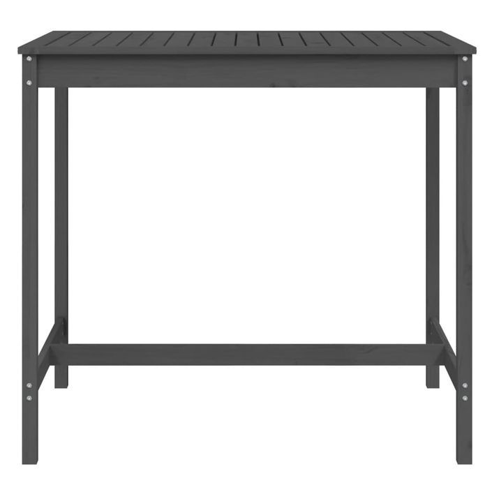 Table de jardin gris 121x82,5x110 cm bois massif de pin - Photo n°4