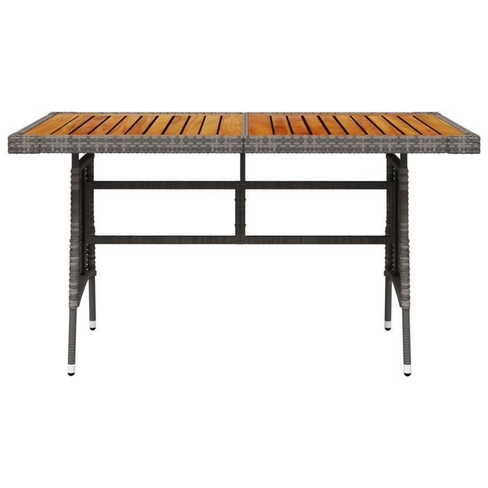 Table de jardin Gris 130x70x72 cm Résine tressée et acacia - Photo n°2