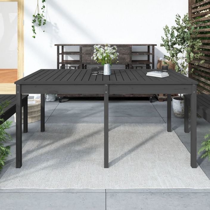 Table de jardin gris 159,5x82,5x76 cm bois massif de pin - Photo n°1