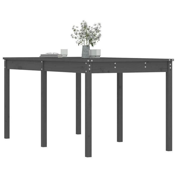 Table de jardin gris 159,5x82,5x76 cm bois massif de pin - Photo n°4