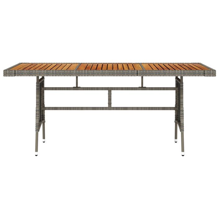 Table de jardin Gris 160x70x72 cm Résine tressée et acacia - Photo n°2