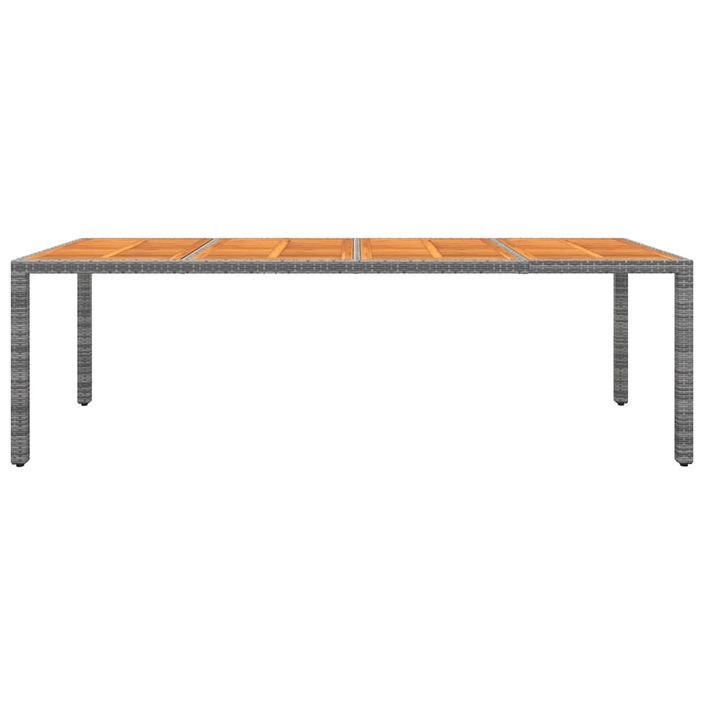 Table de jardin gris 250x100x75 cm résine tressée/bois d'acacia - Photo n°2