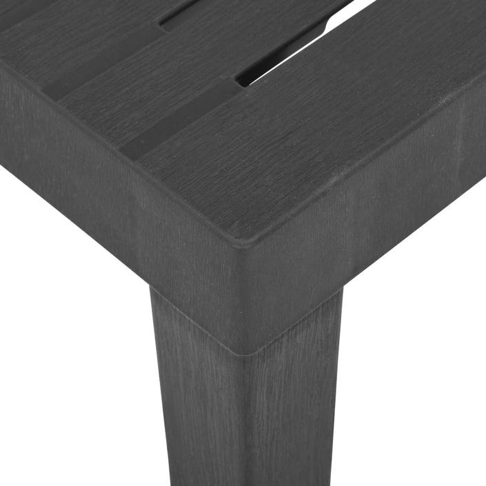 Table de jardin Gris 79x65x72 cm Plastique - Photo n°4