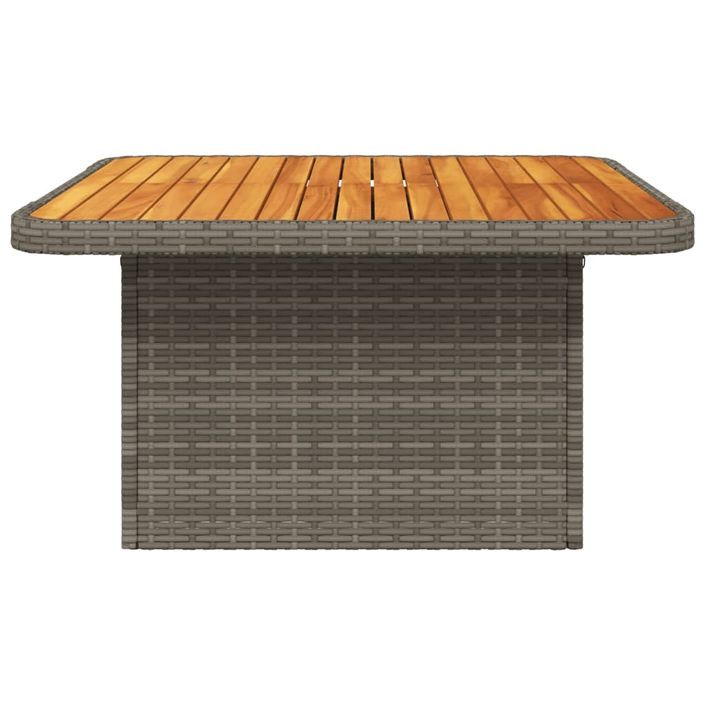 Table de jardin gris 80x80x71 cm résine tressée et bois acacia - Photo n°6