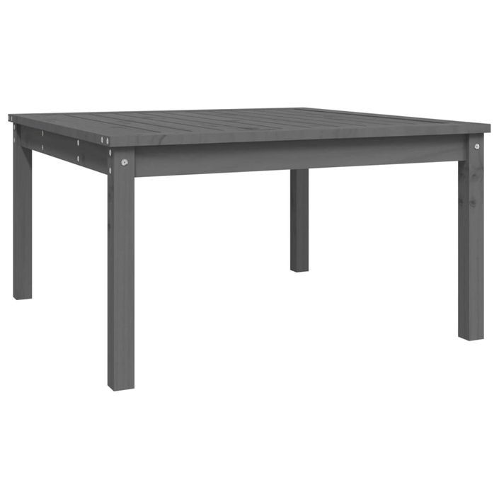 Table de jardin gris 82,5x82,5x45 cm bois massif de pin - Photo n°1