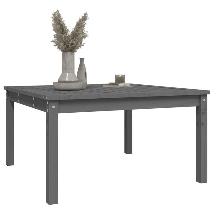 Table de jardin gris 82,5x82,5x45 cm bois massif de pin - Photo n°4