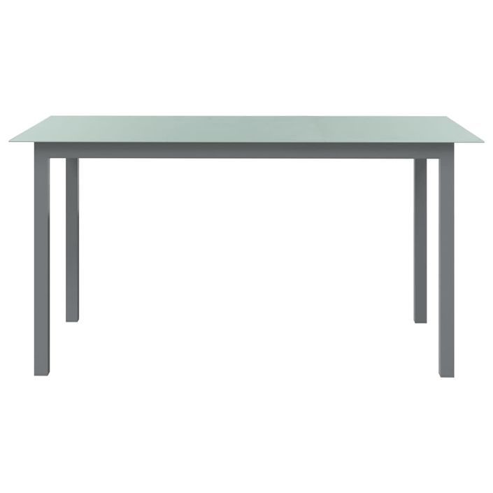 Table de jardin Gris clair 150x90x74 cm Aluminium et verre - Photo n°2