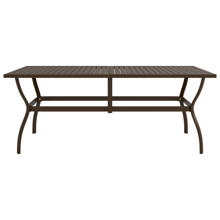 Table de jardin Marron 190x80x72 cm Acier - Photo n°2