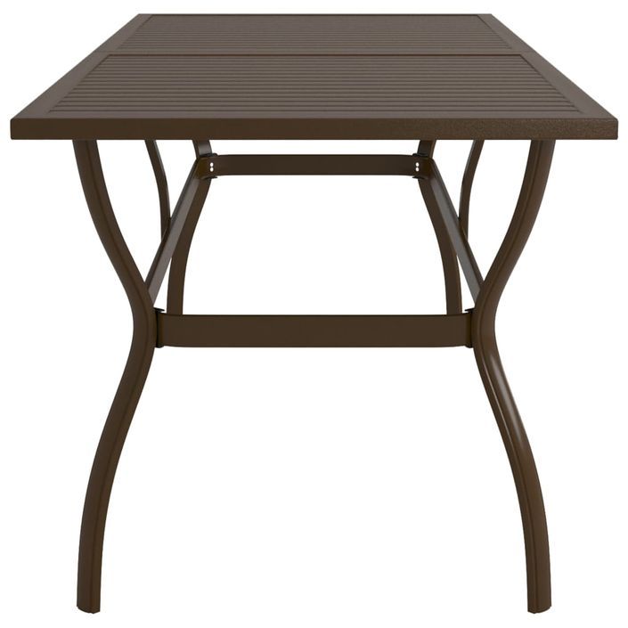 Table de jardin Marron 190x80x72 cm Acier - Photo n°3